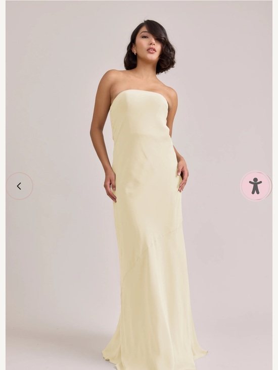 Revelry Dresses & Skirts - Revelry Leo Chiffon Dress Strapless pale yellow Evening Gown